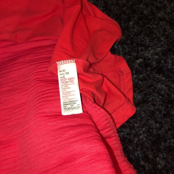 TOPSHOP Dress red orange Size 6 - Picture 3 of 6